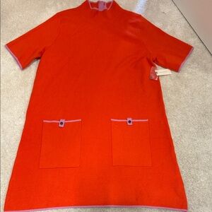 Anthropologie Orange Minu Dress with Purple Accents